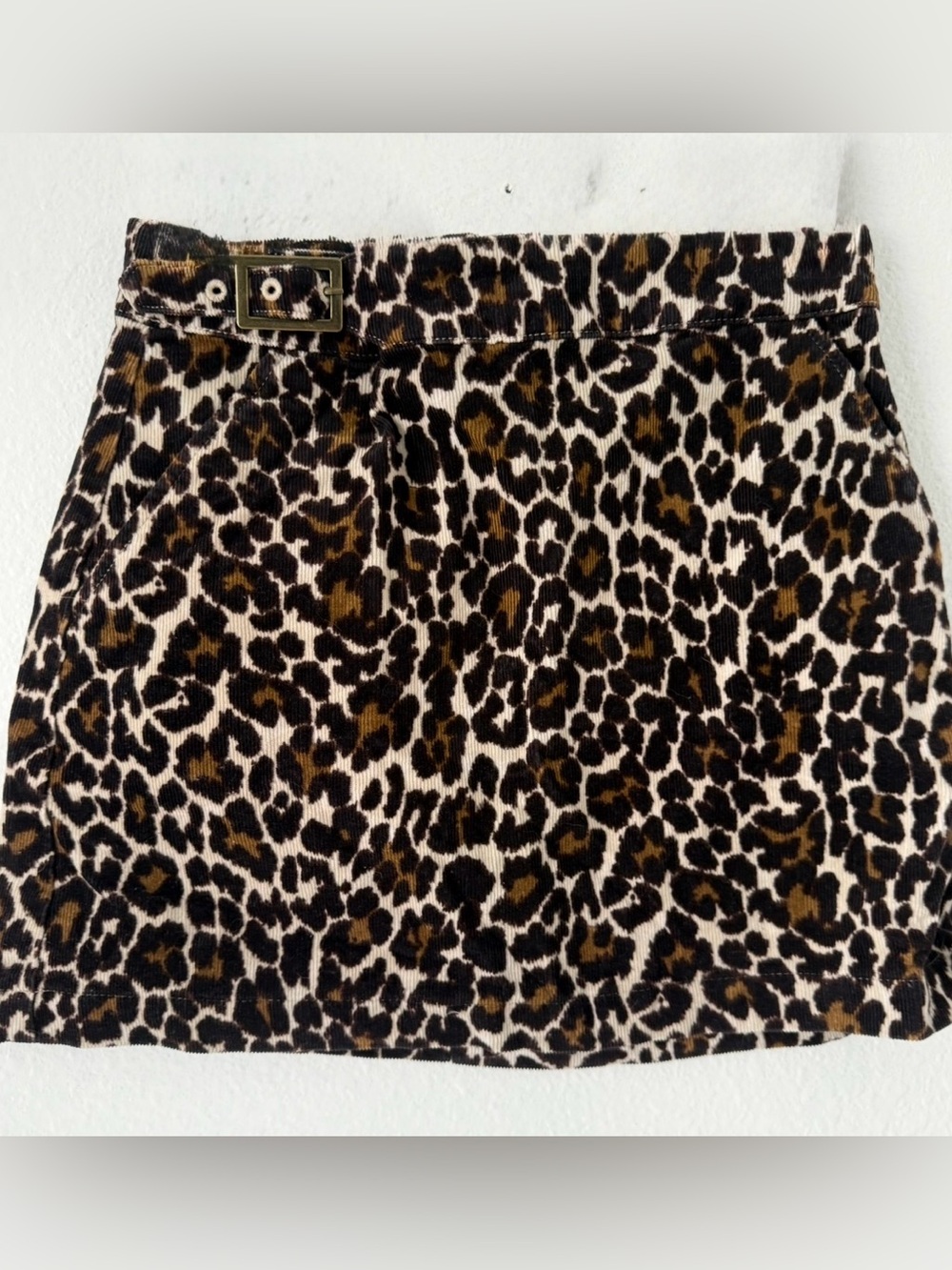 J. Crew Girls' Leopard Print Corduroy Skirt in Brown, Black, Cream